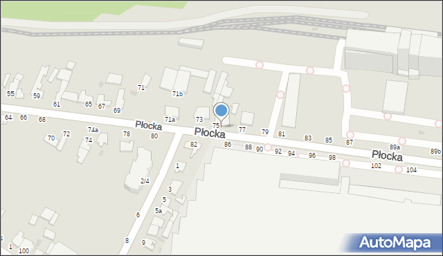 Włocławek, Płocka, 75a, mapa Włocławka