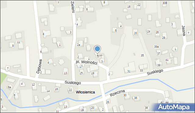 Włosienica, Plac Wolności, 5, mapa Włosienica