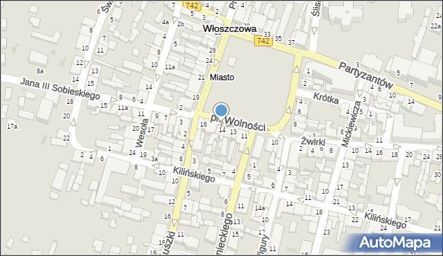Włoszczowa, Plac Wolności, 14, mapa Włoszczowa