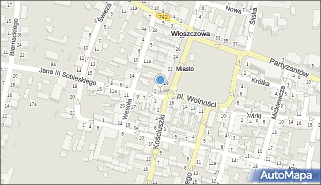 Włoszczowa, Plac Wolności, 18, mapa Włoszczowa