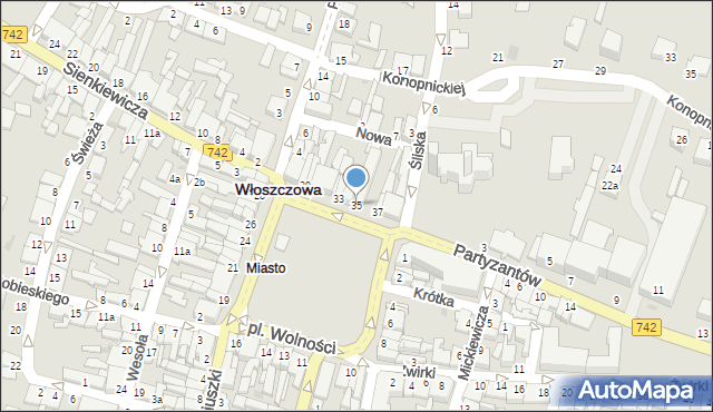 Włoszczowa, Plac Wolności, 35, mapa Włoszczowa