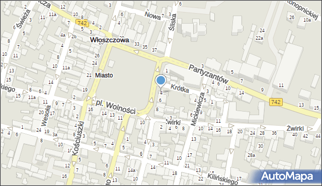 Włoszczowa, Plac Wolności, 4, mapa Włoszczowa