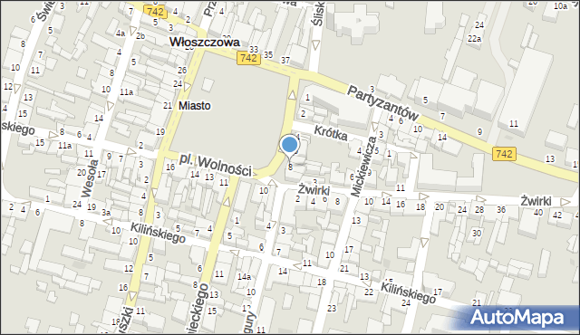 Włoszczowa, Plac Wolności, 8, mapa Włoszczowa