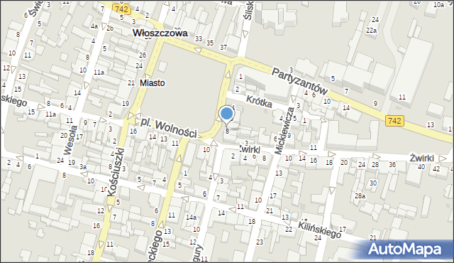 Włoszczowa, Plac Wolności, 8a, mapa Włoszczowa