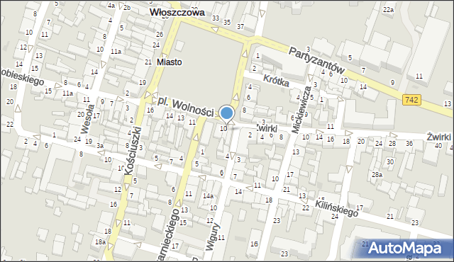 Włoszczowa, Plac Wolności, 9, mapa Włoszczowa