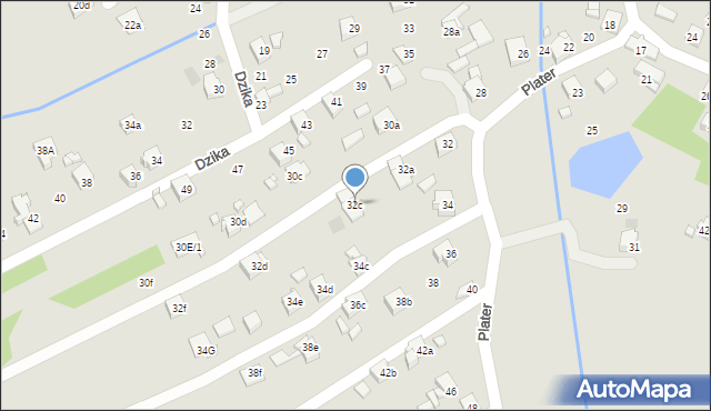 Wodzisław Śląski, Plater Emilii, 32c, mapa Wodzisławia Śląskiego