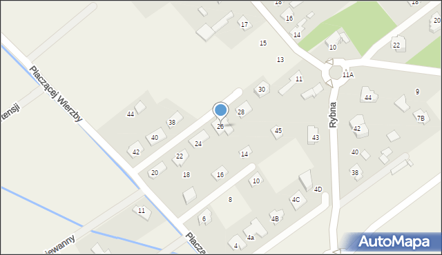 Wola Gołkowska, Płaczącej Wierzby, 26, mapa Wola Gołkowska