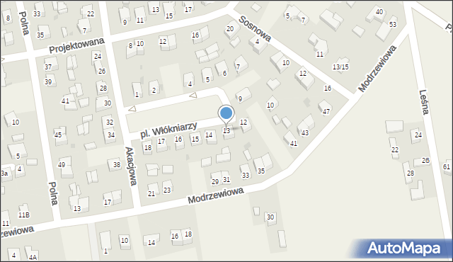 Wola Moszczenicka, Plac Włókniarzy, 13, mapa Wola Moszczenicka
