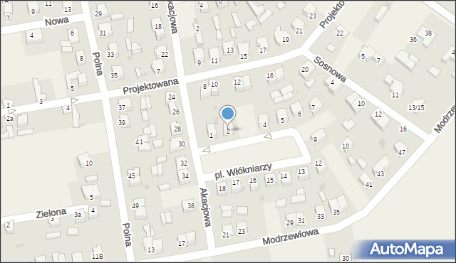 Wola Moszczenicka, Plac Włókniarzy, 2, mapa Wola Moszczenicka