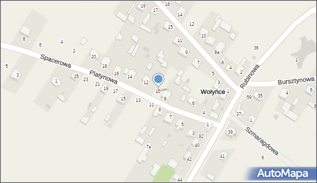 Wołyńce, Platynowa, 10, mapa Wołyńce