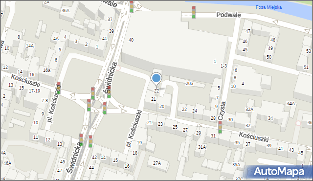 Wrocław, Plac Kościuszki Tadeusza, gen., 22, mapa Wrocławia