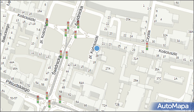 Wrocław, Plac Kościuszki Tadeusza, gen., 19, mapa Wrocławia