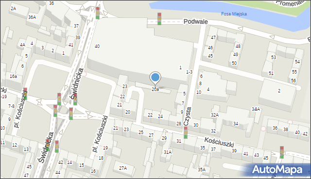 Wrocław, Plac Kościuszki Tadeusza, gen., 20A, mapa Wrocławia