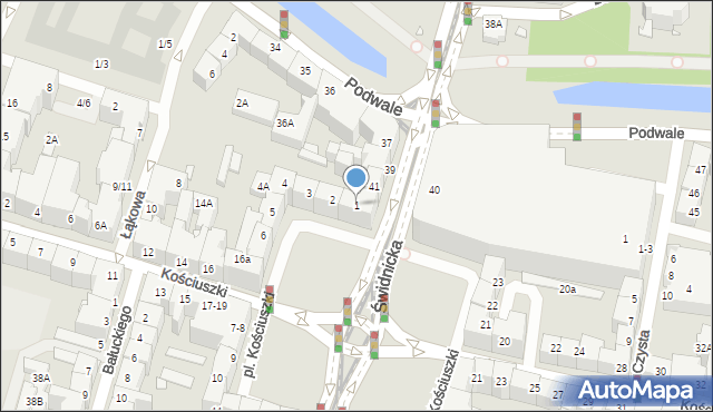 Wrocław, Plac Kościuszki Tadeusza, gen., 1, mapa Wrocławia