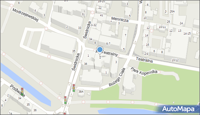 Wrocław, Plac Teatralny, 2, mapa Wrocławia