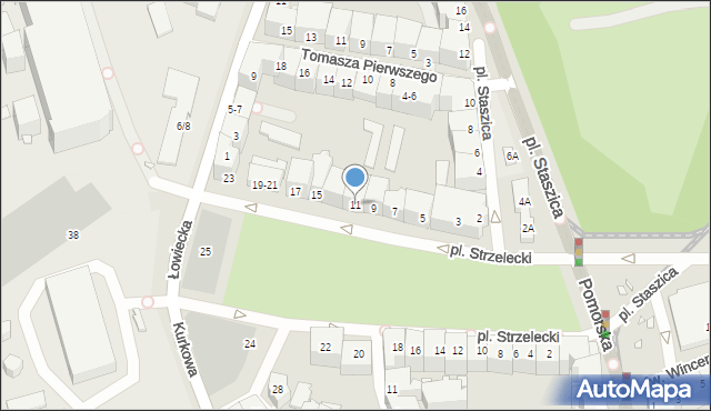 Wrocław, Plac Strzelecki, 11, mapa Wrocławia