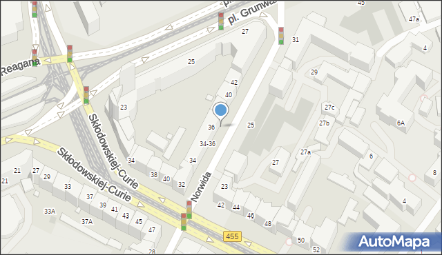 Wrocław, Plac Grunwaldzki, 25c, mapa Wrocławia