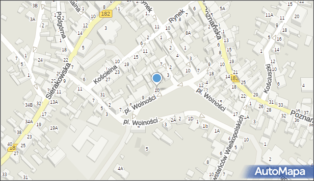 Wronki, Plac Wolności, 10, mapa Wronki