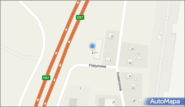 Wypędy, Platynowa, 4, mapa Wypędy