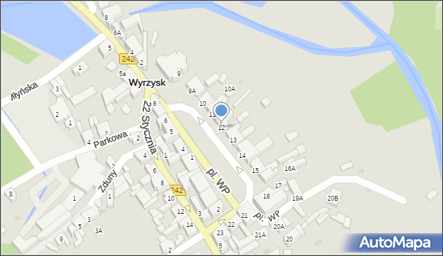 Wyrzysk, Plac Wojska Polskiego, 12, mapa Wyrzysk