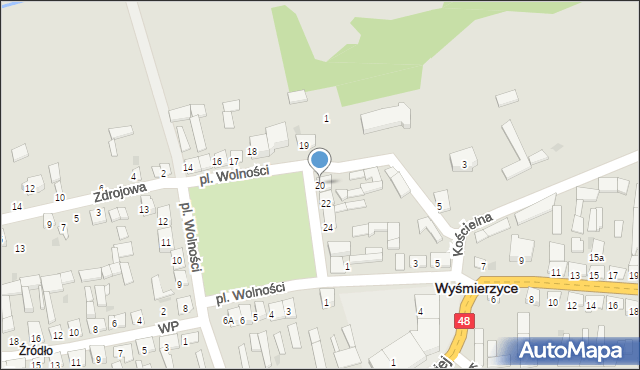 Wyśmierzyce, Plac Wolności, 20, mapa Wyśmierzyce