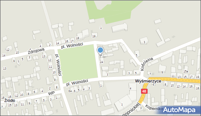 Wyśmierzyce, Plac Wolności, 23, mapa Wyśmierzyce