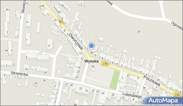 Wysoka, Plac Powstańców Wielkopolskich, 10, mapa Wysoka