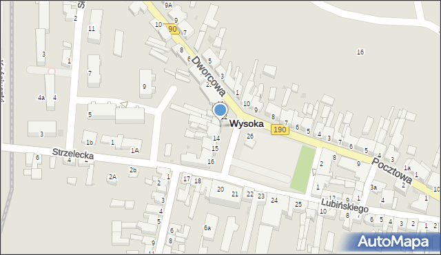 Wysoka, Plac Powstańców Wielkopolskich, 13, mapa Wysoka