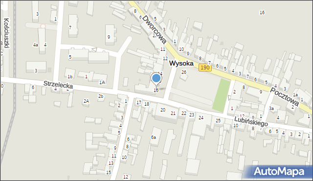 Wysoka, Plac Powstańców Wielkopolskich, 16, mapa Wysoka