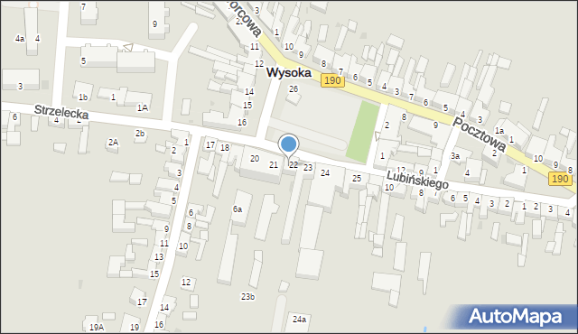 Wysoka, Plac Powstańców Wielkopolskich, 20l, mapa Wysoka