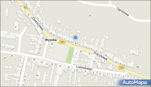 Wysoka, Plac Powstańców Wielkopolskich, 4, mapa Wysoka