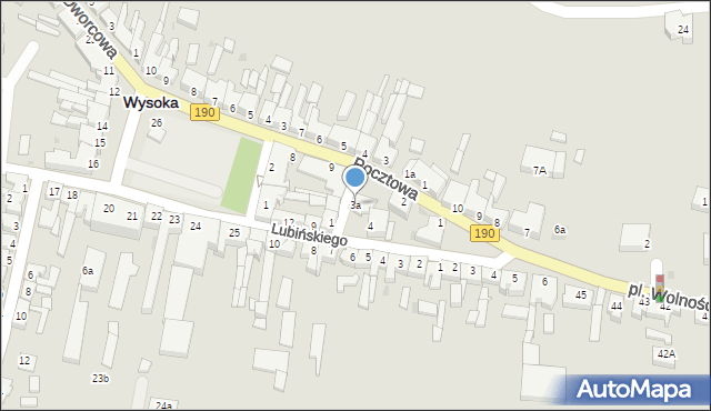 Wysoka, Plac Studzienny, 3a, mapa Wysoka