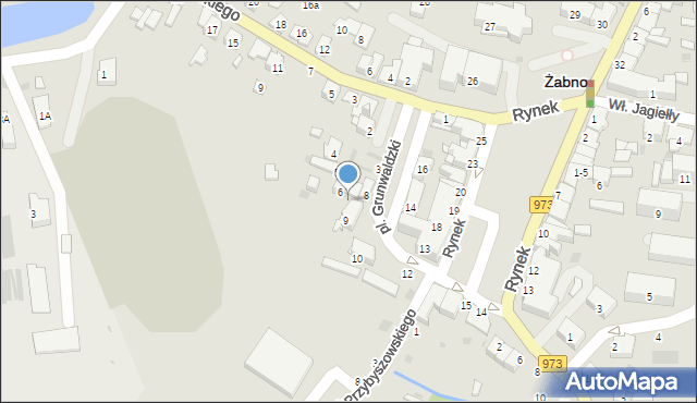 Żabno, Plac Grunwaldzki, 7, mapa Żabno