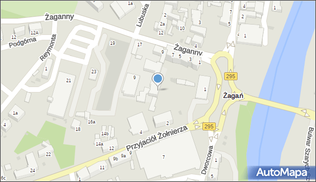 Żagań, Plac Kilińskiego Jana, płk., 1, mapa Żagań