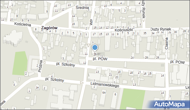 Zagórów, Plac Polskiej Organizacji Wojskowej, 25, mapa Zagórów