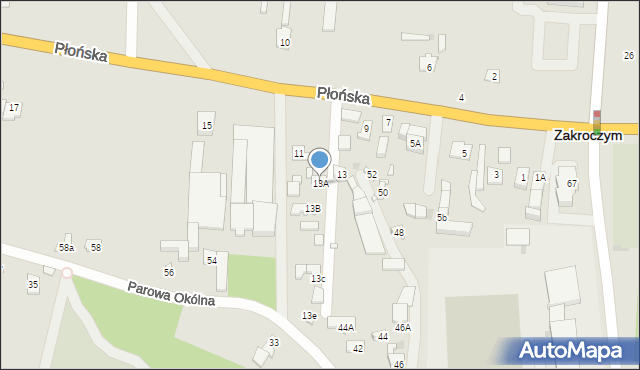 Zakroczym, Płońska, 13A, mapa Zakroczym