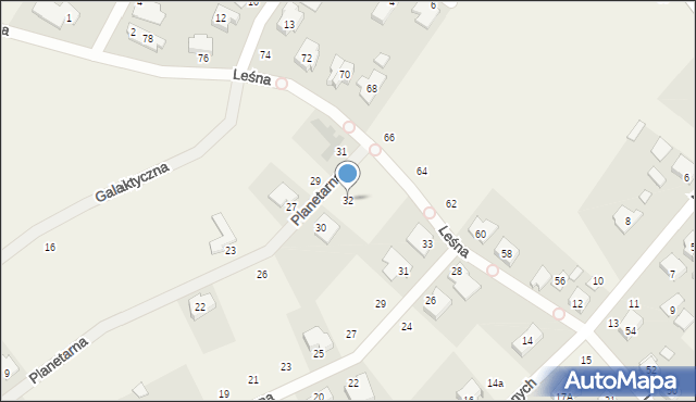 Zakrzewo, Planetarna, 32, mapa Zakrzewo