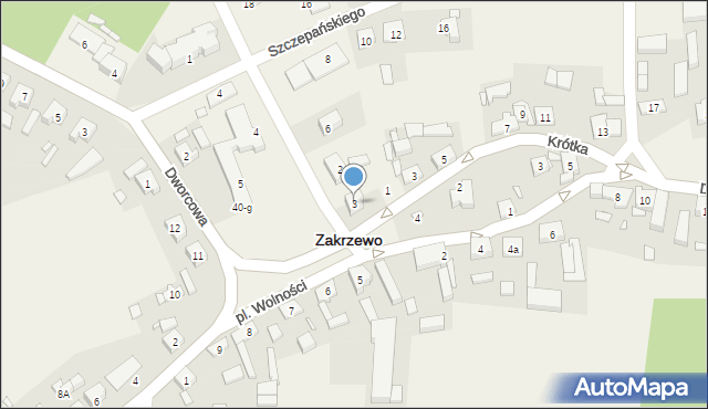 Zakrzewo, Plac Wolności, 3, mapa Zakrzewo