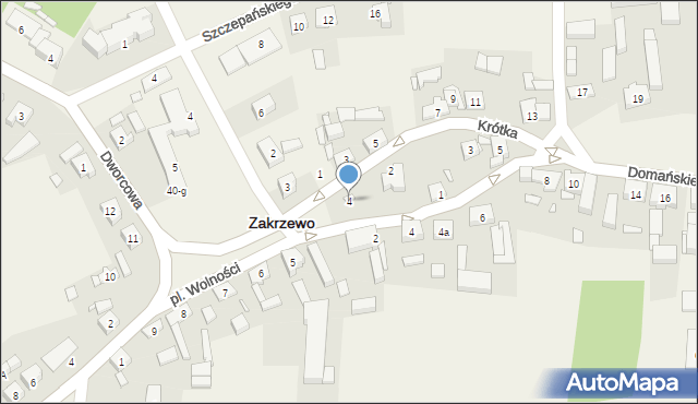 Zakrzewo, Plac Wolności, 4, mapa Zakrzewo