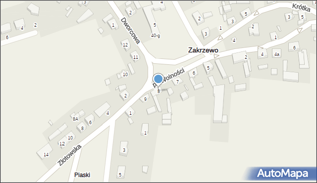 Zakrzewo, Plac Wolności, 8, mapa Zakrzewo