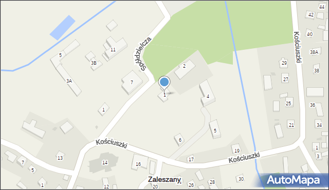 Zaleszany, Plac Kościuszki Tadeusza, gen., 1, mapa Zaleszany
