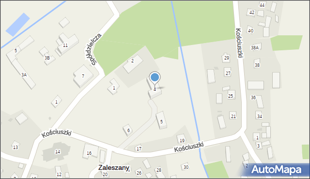 Zaleszany, Plac Kościuszki Tadeusza, gen., 4, mapa Zaleszany