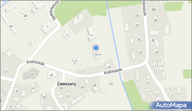 Zaleszany, Plac Kościuszki Tadeusza, gen., 5, mapa Zaleszany