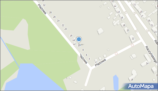 Zaniemyśl, Plażowa, 10, mapa Zaniemyśl