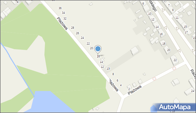 Zaniemyśl, Plażowa, 16, mapa Zaniemyśl