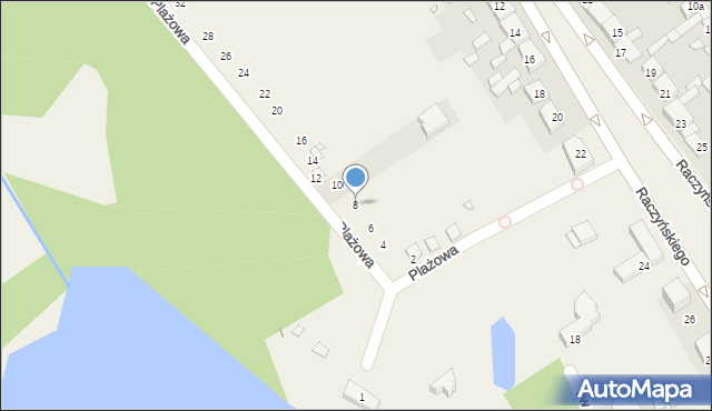 Zaniemyśl, Plażowa, 8, mapa Zaniemyśl