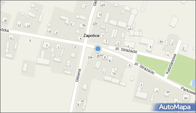 Zapolice, Plac Strażacki, 10, mapa Zapolice