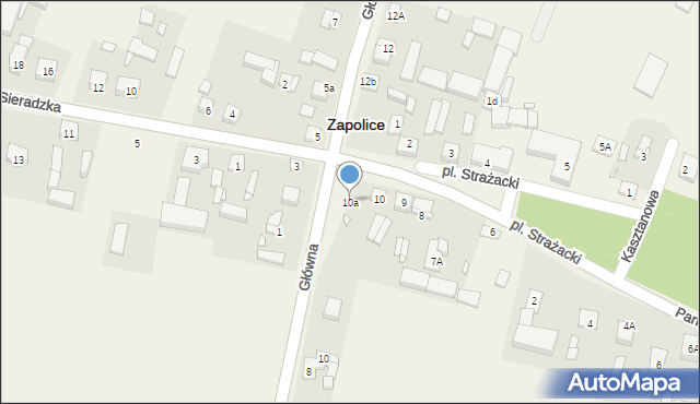 Zapolice, Plac Strażacki, 10a, mapa Zapolice