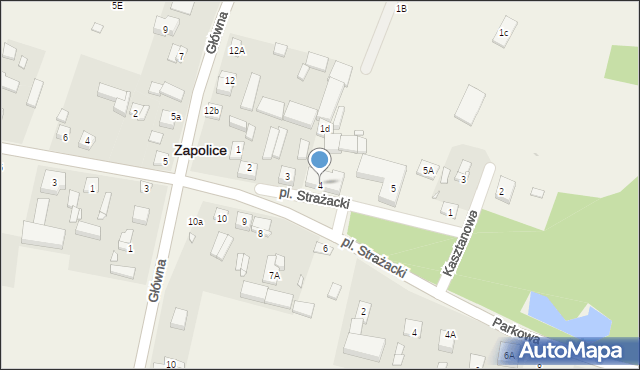 Zapolice, Plac Strażacki, 4, mapa Zapolice