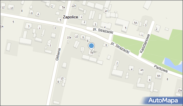 Zapolice, Plac Strażacki, 7A, mapa Zapolice